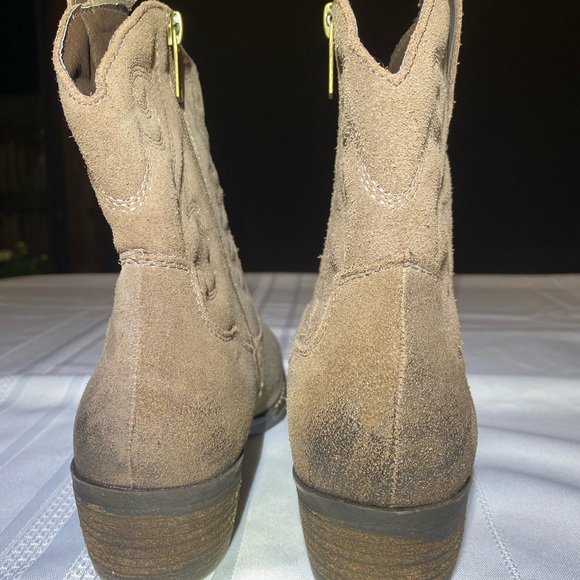 Aldo Brown Suede Ankle Cowboy Boots Size 8.5 - Picture 3 of 7